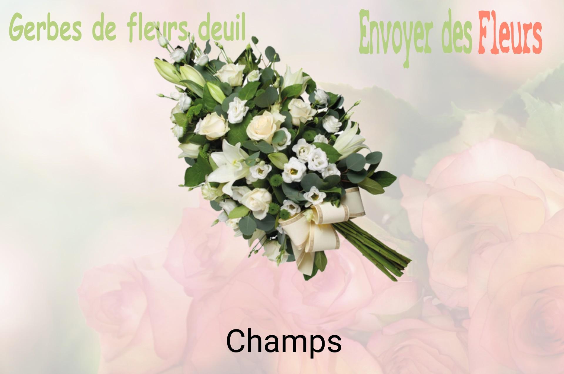 Gerbe de fleurs de deuil livrée à Champs